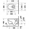 DURAVIT Me by Starck 37 x 57 cm závesná WC misa Rimless HygieneFlush, Durafix, biela s glazúrou Hygiene Glaze 2579092000