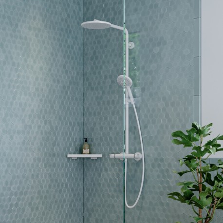 Hansgrohe Croma Select S sprchový systém Showerpipe 280 EcoSmart s termostatom a ručnou 3 polohovou matná biela, 26891700