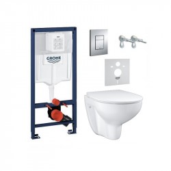 GROHE Solido - set modul Rapid SL, misa WC Bau Ceramic Rimless, sedátko Slim SoftClose, tlačítko Even chróm 39930000G2