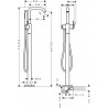 HANSGROHE Tecturis S batéria vaňová voľne stojaca na podlahu matná čierna 73440670