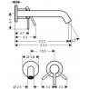 HANSGROHE Tecturis S batéria umývadlová podomietková s výtokom 22,5 cm matná čierna 73351670