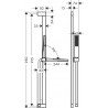 HANSGROHE Pulsify E 100 1jet EcoSmart+ sprchová sada s tyčou 90cm matná čierna, 24381670