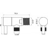 Novaservis rohový ventil keramický 1/2" x 3/8" čierna matná Z295-BL