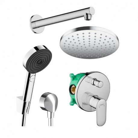 Hansgrohe VERNIS Blend sprchový systém s hlavovou a ručnou sprchou PULSIFY 3jet EcoSmart, chróm, 71466000SET1OSPR