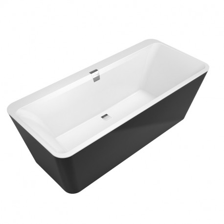 VILLEROY & BOCH Squaro vaňa voľnestojaca 180 x 80 cm + panel Coal Black UBQ180SQE7PDBCVBCT8