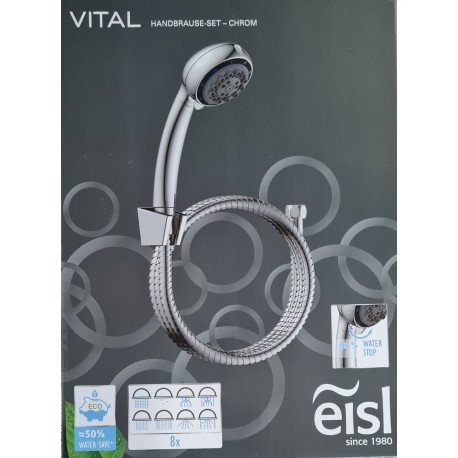 EISL VITAL vaňový set ,hadica 150cm,8 polohová ružica,držiak,chróm, DX3003CW