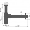 Alcadrain umývadlový sifón Design 5/4", DN32, kovový, matný čierny,A400BLACK