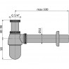 Alcadrain umývadlový sifón DN32 s prevlečnou maticou 5/4", kov, chróm, A431