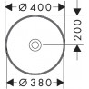 Hansgrohe Xuniva S umývadlo na dosku 400 x 400 mm bez otvoru pre batériu a prepadu, biela, 60164450