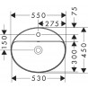 Hansgrohe Xuniva D vstavané umývadlo 550 x 450 mm s otvorom pre batériu a s prepadom, biela, 60160450