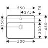 Hansgrohe Xuniva Q vstavané umývadlo 550 x 450 mm s otvorom pre batériu a s prepadom, biela, 60162450