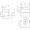 Hansgrohe Xevolos E skrinka pod umývadlo 780 x 550 mm s 2 zásuvkami pre dosku so zápustným umývadlom, matná biela, 54187730