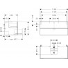 Hansgrohe Xevolos E skrinka pod umývadlo 1180 x 550 mm s 2 zásuvkami pre dosku so zápustným umývadlom, matná biela, 54193390