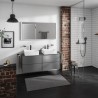 Hansgrohe Xevolos E doska pod umývadlo 1370 x 550 mm s 2 výrezmi 500 x 480 mm, bridlicová matná sivá, 54207760