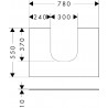 Hansgrohe Xevolos E doska pod umývadlo 780 x 550 mm pre zápustné umývadlo na dosku 500 x 480 mm a 600 x 480 mm, pieskovo béžová