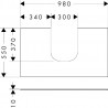 Hansgrohe Xevolos E doska pod umývadlo 980 x 550 mm pre zápustné umývadlo na dosku 500 x 480 mm a 600 x 480 mm, pieskovo béžová