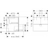 Hansgrohe Xevolos E skrinka pod umývadlo 580 x 475 mm s 2 zásuvkami, matná biela, 54175320