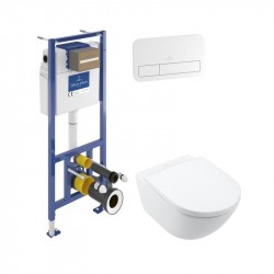 Villeroy & Boch predstenový modul ViConnect Pro S + WC misa SUBWAY 3.0 TwistFlush, CeramicPlus, sedátko SoftClose, tlačítko bi