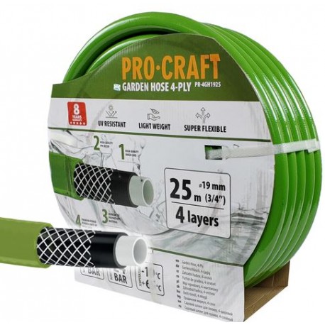 PROCRAFT 4 vrstvy 3/4 25m hadica záhradná