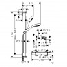 Hansgrohe Croma Select S sprchový set Vario s termostatom Ecosstt 1010 CL s tyčou 0,72 m chróm, 27833400