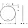 Hansgrohe Xarita S zrkadlo s LED osvetlením 700 x 50 mm s dotykovým čidlom, matná biela, 54982700