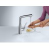 Hansgrohe Metris Select M71 drezová batéria 320 vzhľad nerez s tlačítkom Select 14883800