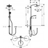 Hansgrohe Croma Select S sprchový systém Showerpipe 280 1jet Reno k batérii chróm, 26793000