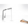 Hansgrohe Metris M71 drezová batéria 320 s vyťahovacím výtokom 1jet vzhľad nerez 14821800