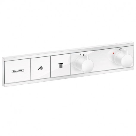 Hansgrohe RainSelect termostatická sprchová batéria pre 2 spotrebiče k telesu pod omietku, matná biela, 15380700