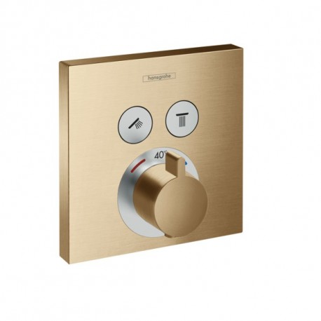 Hansgrohe ShowerSelect termostatická batéria pre 2 spotrebiče k telesu pod omietku kartáčovaný bronz, 15763140