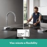 Hansgrohe M81 drezová batéria Aquno Select 3jets výsuvnou spŕškou a plochým sprchovým prúdom, sBox, chróm 73831000