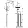 Hansgrohe M81 drezová batéria Aquno Select s výsuvnou koncovkou a plochým sprchovým prúdom, sBox, vzhľad nerezový 73830800