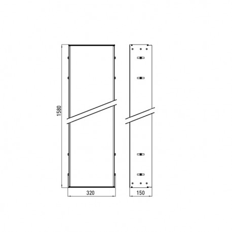 EMCO Asis 2.0 rám na zabudovanie skrinky 1586 x 316 mm, 972000011