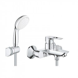 Grohe BAULOOP nástenný set 2v1, vaňová batéria s vaňovým setom Tempesta 1,75 m chróm, 434538