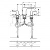 Hansgrohe Vivenis 3-otvorová umývadlová batéria 90 s odtokovou súpravou a tiahlom chróm, 75033000