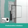 HANSGROHE XtraStoris Rock výklenok do steny 300 x 300 x 140 mm s dvierkami kartáčovaná nerez 56091800