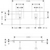 Hansgrohe Xelu Q doska pod umývadlo 1360 x 550 mm s 2 výrezmi pre umývadlo na dosku s otv. pre batériu, biela vysoký lesk, 5412