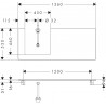 Hansgrohe Xelu Q doska pod umývadlo 1360 x 550 mm s výrezom vľavo pre zápustné umývadlo na dosku 500 x 480 mm, biela vysoký les