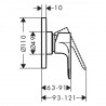 Hansgrohe Rebris S sprchová batéria, pod omietku, komplet s telesom, chróm, 72648000