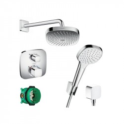 Hansgrohe Croma Select E sprchový systém s termostatom Ecostat E zostava biela/chróm SET 8v1