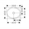 Hansgrohe Xuniva D umývadlo na spodnú montáž 450 x 350 mm bez otvoru pre batériu, s prepadom, biela, 60152450