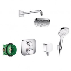 Hansgrohe Croma Select E sprchový systém s termostatom Ecostat E zostava biela/chróm SET 6v1 chróm