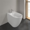 VILLEROY & BOCH Subway 3.0 samostatne stojací bidet s otvorom, s prepadom, 370 x 600 mm, Stone White, s CeramicPlus, 447100RW