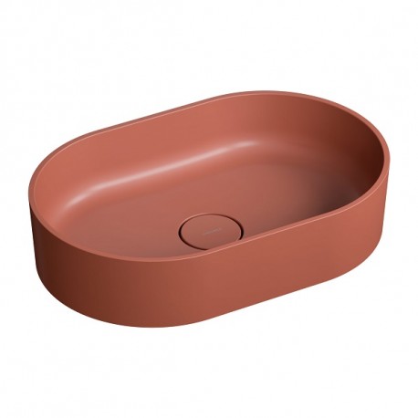 OMNIRES Ovo M+ umývadlo na dosku 55 x 36 cm bez prepadu terracotta OVOUNTE