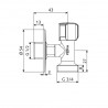 SCHELL ventil rohový pračkový Comfort 1/2"-3/4" bez klapky s horným ovládaním chróm 054400699