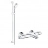 Grohe Grohtherm nástenný set 2v1, vaňová termostatická batéria Grohtherm so sprchovým setom 90 cm chróm, 437560