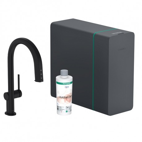 HANSGROHE Aqittura batéria drezová SodaSytem 210 1jet sBox matná čierna 76836670