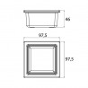 EMCO Liaison miska do koľajnice 97,5 x 97,5 x 46 mm, sklo, 186600000