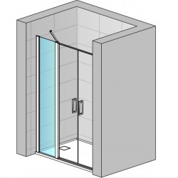 SANSWISS DIVERA Walk-In pevná stena 30cm čierna matná, číre sklo D22FF0300607