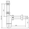 SANITumývadlový sifón 5/4´´ x 40 biela vyloženie 235 mm, 31.005.00..0000